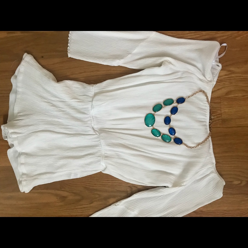 Off the shoulder, bell sleeve romper